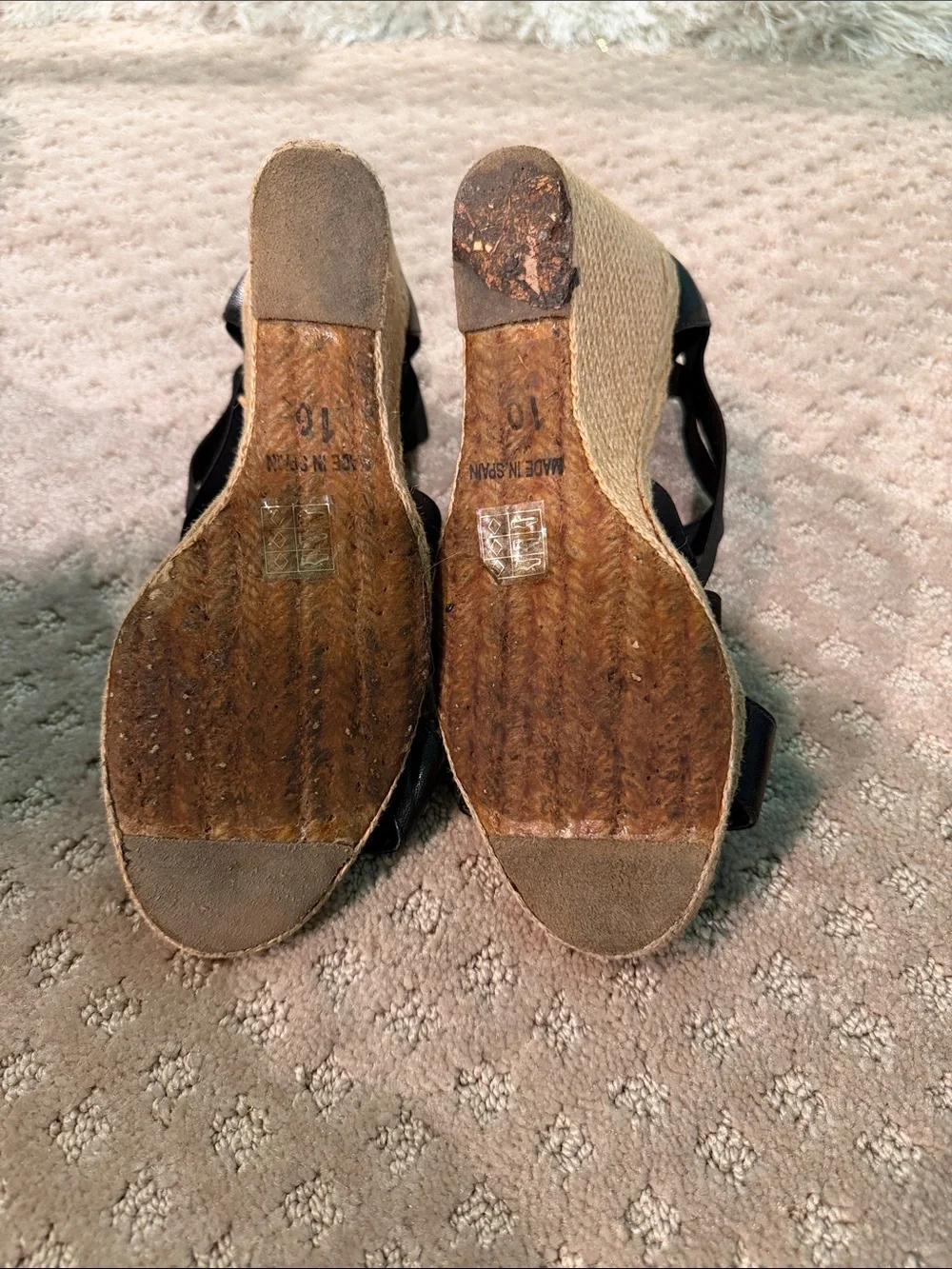 Lauren Ralph Lauren Black Crisscross Espadrille Wedge Sandals